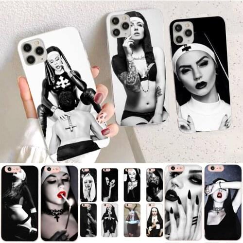 YNDFCMB Sister Style Nun Sexy Girl Phone Case for iPhone 11 12 pro XS MAX 8 7 6 6S Plus X 5S SE 2020 XR case