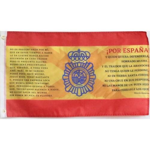 Flag Of Spain With Cross Of Burgundy Spanish Empire Cross Of San Andreas With The National Police Shield