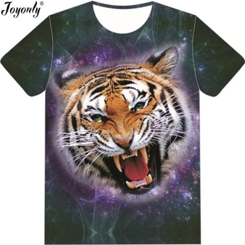 Joyonly Boys Girls Lovely Hip Hop Tiger Head T-shirt Space Galaxy Design Brand T shirt 2018 Summer Children Baby Cool Funny Tops