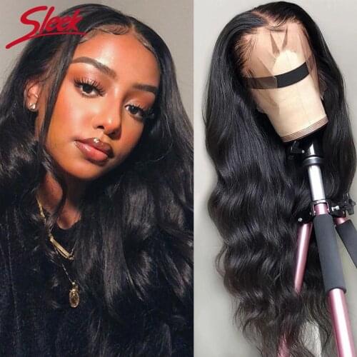 Sleek Brazilian Remy 360 Lace Frontal Human Hair Wigs 28 30 Body Wave 150% Density Human Hair Wigs Pre Plucked With Baby Hair