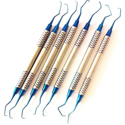 7Pcs/set Good quality Dental Tooth Cleaning Scaler Gracey Curette Periodontal Dental Scaler Instrument Tool Hand use