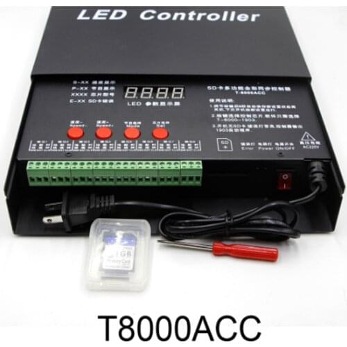K-1000C T-1000S SD Card APA102 SK6812 WS2812B WS2811 SK9822 LED 2048 Pixels T-4000C T-8000A RGB Program full color Controller