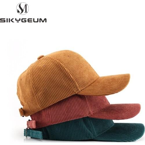 SIKYGEUM Fashion Summer Baseball Cap Women Corduroy Cap Men Outdoor Adjustable Sun Hat Vacation Casquette Gorras Dad Hat
