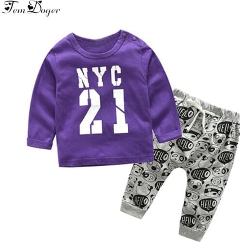 Baby boy clothing sets 2017 spring infant boy clothes casual cotton letter prints long sleeve 2pcs sets newborn boy sport suits