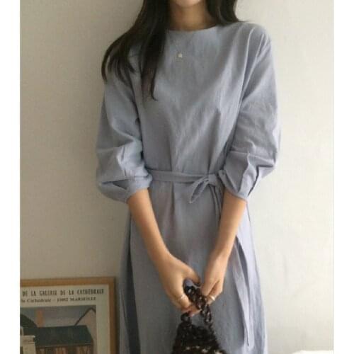 S-Xl New New Spring Dress Girls Boho Cotton Female Vintage Dress Party Oversize Long Sleeve Women Dresses Robe Vestido