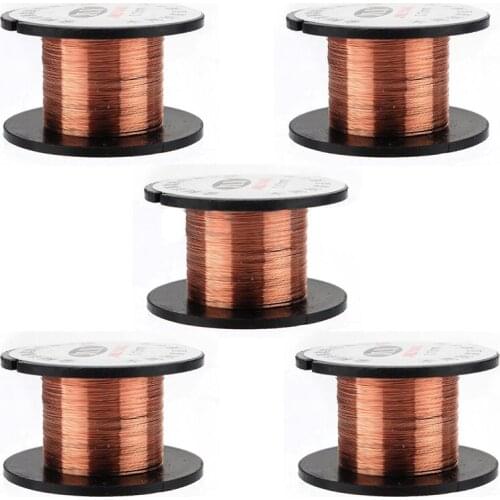 5pcs x 0.1mm Copper Soldering Solder PPA Enamelled Repair Reel Welding Wire