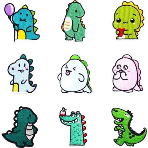 Cartoon/Animal DIY Patch Iron On Patches Embroidery Patch For Clothing Stickers Cute Disnosaur Badge Patches For Clothes Jacket