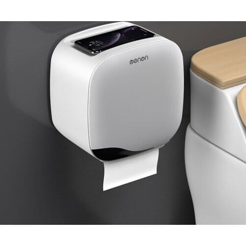 Wall Mounted Toilet Paper Holder Waterproof Tray Roll Tube for Toilet Paper Storage Box Tray Tissue Box Shelf Bathroom Product