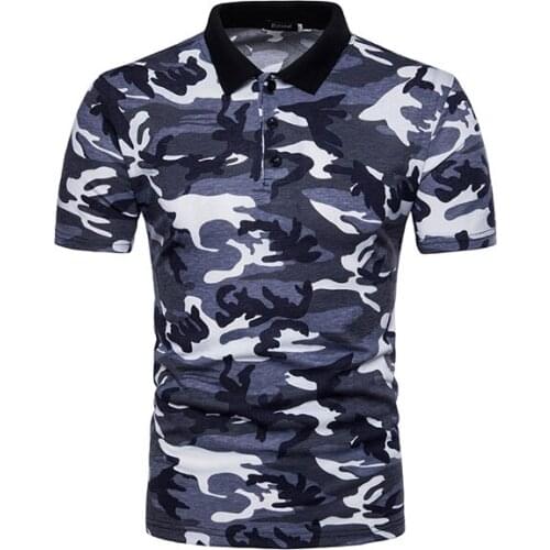 2018 new mens casual camouflage polo shirts