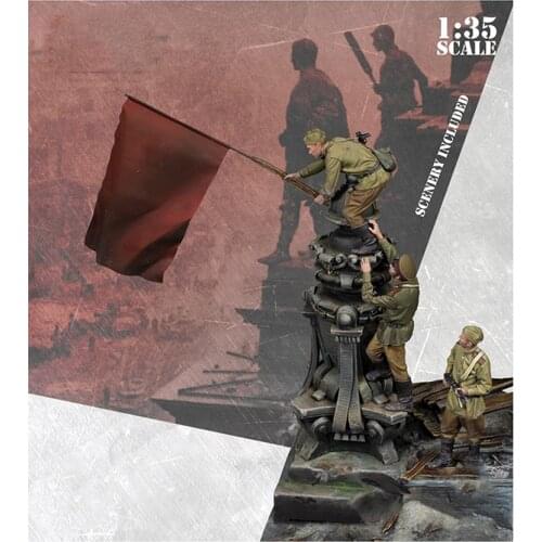 New Unassembled 1/35 modern man crew include 3 and scene Resin Figure Unpainted Model Kit