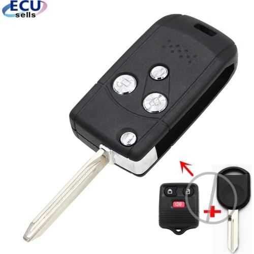 Upgrated to Luxury button Flip Shell Case Uncut Blank For Ford for Mazda 3 Buttons