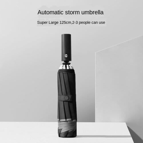 Umbrella three person super large umbrella reinforcement thickened full automatic reverse folding male and female umbrella