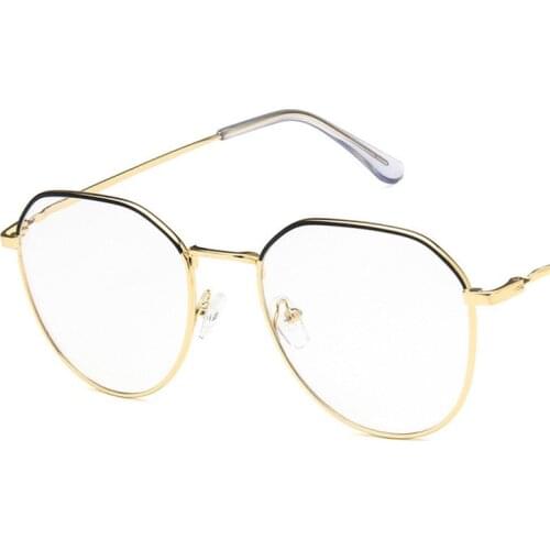 Anti Blue Light Glasses Frame Men Women Vintage Design Eyeglasses Male Metal Spectacle Transpare Frames Black Eyewear
