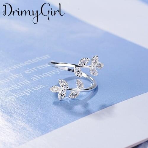 Exaggerated Handmade Crystal Leaf Rings Finger Jewelry For Women Retro Gothic Punk Creativity Jewelry 2021