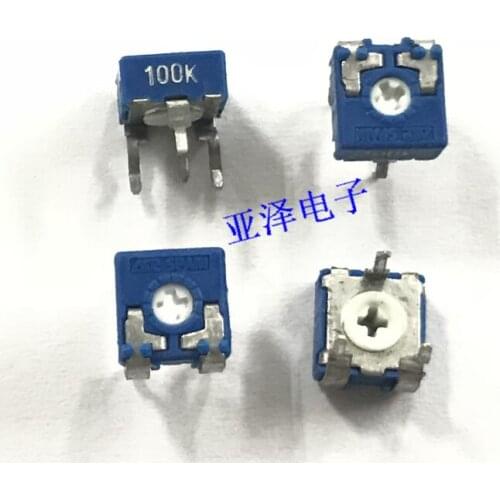 5pcs/lot pjiap switch Potentiometer PT06-100K square horizontal 100K cross hole PT06 original