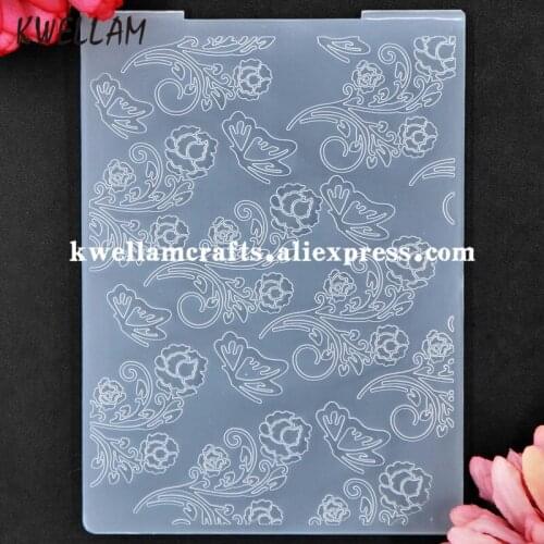 Flowers Butterfly Plastic Embossing Folder For Scrapbook DIY Album Card Tool Plastic Template 10.6x14.5cm KW8050446