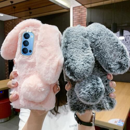 Plush Phone Case For OPPO A5 A9 A33 2020 A72 A92S Cases Reno 4 3 Pro 5G 2 Z Find X2 Lite Neo Realme C11 C3 5 6 5i X50 Pro Cover