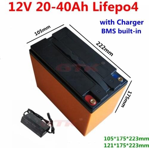 Portable 12V 20Ah 25Ah 30Ah 35ah 40Ah Lifepo4 lithium battery with BMS 4S 12V battery for backup power bank solar panel UPS