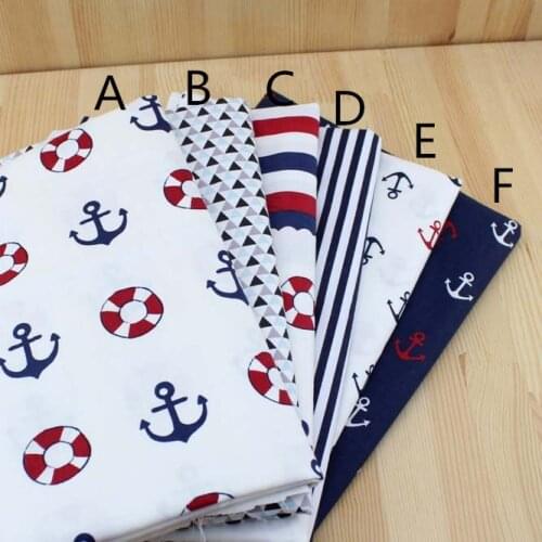 160CMx50CM Sea anchor cotton fabric infant baby bedding linens cotton patchwork fabric tecidos quilting cloth sewing tissue