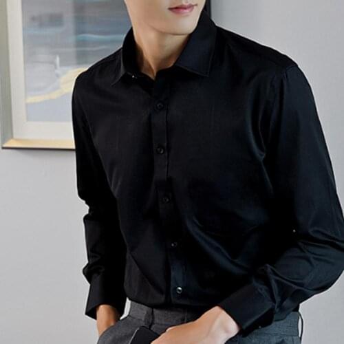 Business Men Shirts Solid Color Long Sleeve Pocket Cotton Plus Size Buttons Down Shirt Mens Clothing рубашка 2021 Summer