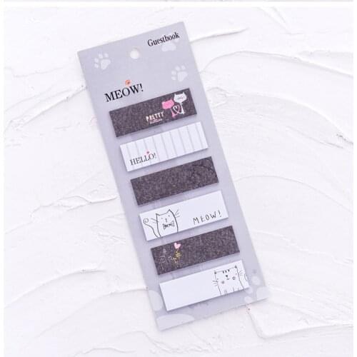 Cute 6 In 1 Label Memo Pad, 120 Sheets, Self-Adhesive N Times Sticky Notes Pad Bookmark School Office Stationery Supply