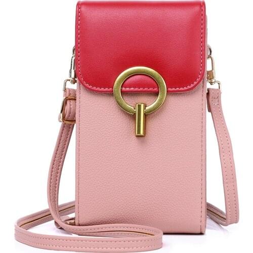 Female Large Capacity Phone Messenger Bag Contrast Color Stitching Fashion Women Purse Casual Multi-function Ladies Shoulder Bag
