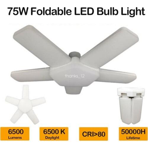 85V-265V LED Garage Light Adjustable Deformable Ceiling Light For Home Warehouse Workshop Folding Five-Leaf Deformation Lamp