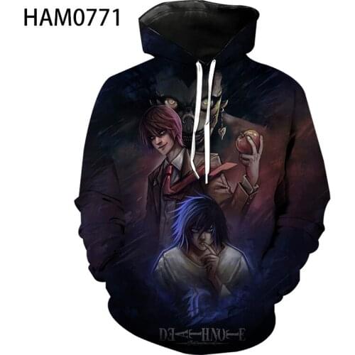 Death note 2021 spring and autumn long sleeve 3D printed Hoodie Boys and girls cool leisure mature long sleeve T-shirt