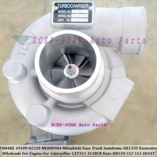 TD04HL 49189-02320 ME080904 Turbo For Mitsubishi Fuso For Caterpillar CAT311/13 For Kato HD510 512 513 For Sumitomo SH135U 4D34T
