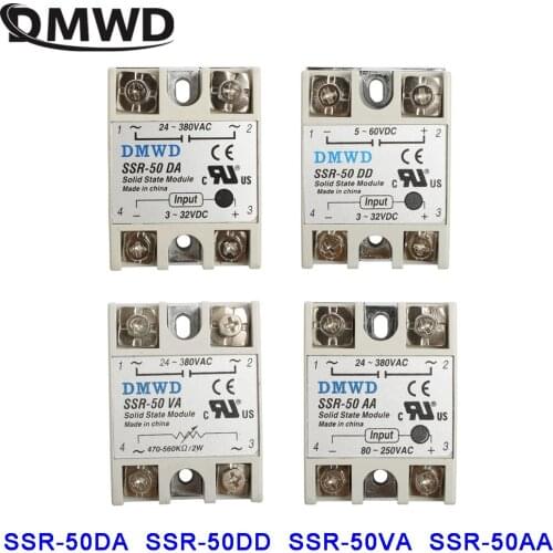 Solid state relay SSR-50 50A DA Industrial Solid State Relay Module AA SSR DD SSR-50VA SSR-50DD SSR-50AA SSR-50DA