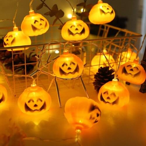 Halloween Decoration for Home Pumpkin Spider Bat Skull String Light Lamp Garden Party Outdoor Lantern Light Haloween Props Gift