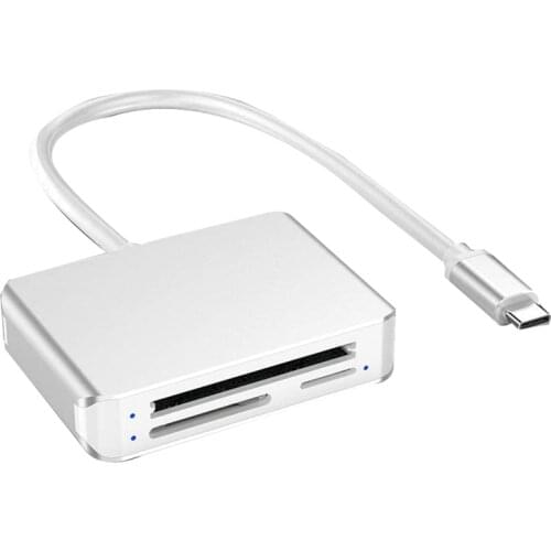 SD Card Reader USB C, 5 in 1 Type C Micro-SD TF CF M2 Card Adapter 2T Capacity Memory Card Reader