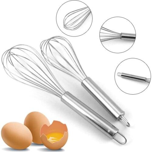 8" 10" 12" Egg Whisk Stainless Steel Egg Whisk Kitchen Wire Balloon Whisk Milk Egg Beater Egg Mixing Mixer Egg Tools