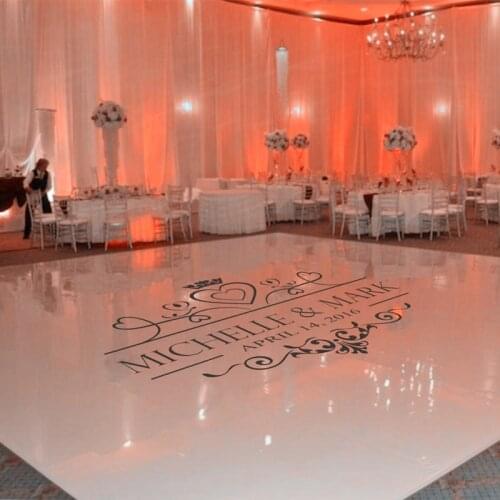 Vinyl Decals For Wedding Dacning Floor Custom Names And Date Vinyl Stickers Wedding Party Dance Floor Murals Wedding Decor AJ556