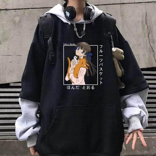 Japanese Anime Fruits Basket Tohru Honda Hoodies Streetwear Long Sleeve Pullover Sweatshirt Male