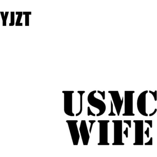 YJZT 12.7CM*7.4CM USMC WIFE US Marines Vehicle Vinyl Decal Car Sticker Black/Silver C3-0140