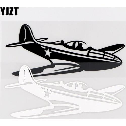 YJZT 15.8×6.8CM Car Sticker Dazzling Modern Aircraft Coolest Fashion Vinyl Decals Black / Silver 10A-0536