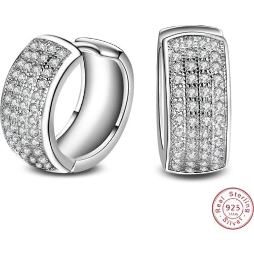 Double Star Cz Earrings for Women Pendiente Plata 925 Sterling Silver Stud Earring Forwedding Jewelry Boucle D'oreille Brincos