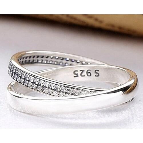 Bewill Original Wholesale Signature Promise With Crystal Rings For Women 925 Sterling Ring Wedding Party Gift Fine Jewelry