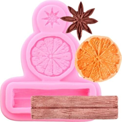 Star Anise Cinnamon Lemon Silicone Mold Leaf Fondant Cake Decorating Tools Cupcake Topper Candy Polymer Clay Chocolate Moulds