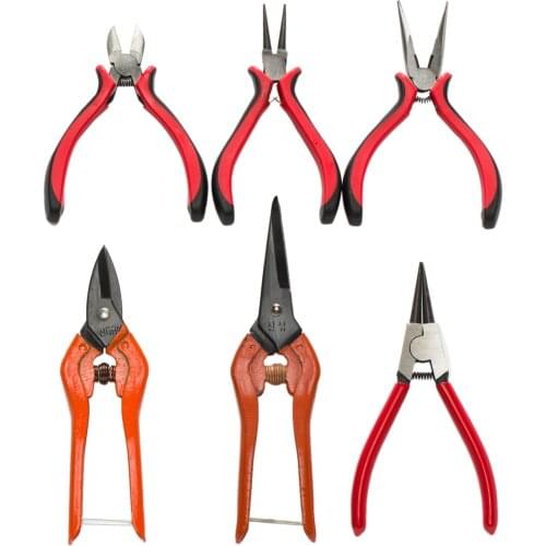 1 Piece Red Handle Diagonal Pliers/Opening Pliers/Long Nose Pliers/Scissors Jewelry Making DIY Tools Findings 11.5-16.5cm