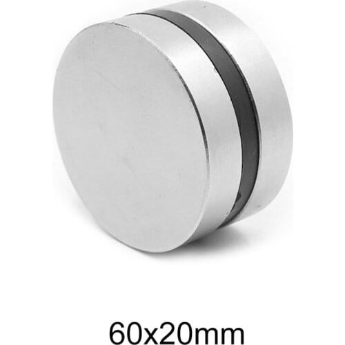 1PC 60x20 MM Thick Round Powerful magnets 60mm X 20mm Big Neodymium Magnet Disc 60x20mm N35 Permanent Magnet Strong 60*20 MM