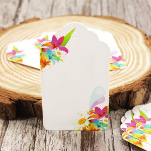 10pcs/lot Flower Color Paper Tags Handmade/Thank You Birthday Gift Tags Favour Party Gift Card Supplies Labels for Christmas