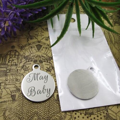20pcs--"May Baby"stainless steel charms 5 styles for choosing DIY Charms for necklace bracelets