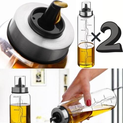 2 pcs Borosilicate Glass 500 ml Smart Oiler Dripless Oiler Yağlık special design leak-proof borosiliktat resistant glass