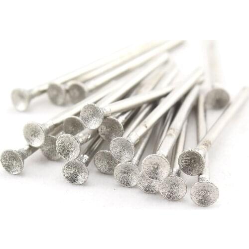 30 Pcs Bur Diamond Grinding Head 5mm 3/16" SPHERICAL CONCAVE Jade Carving Burrs Rotary Bit for Dremel Accessories Lapidary Tools