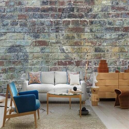 Milofi custom 3D wallpaper mural retro nostalgic cement wall wooden door dining bar background wall for living room bedroom deco