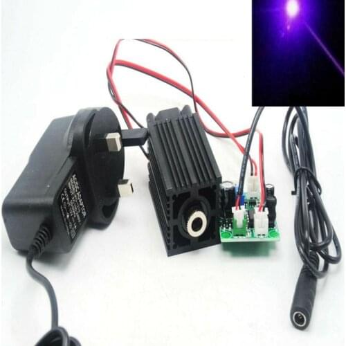 405nm 50mW Violet Blue Focus Dot Laser Module Stage Lights w/ 12V Power Adapter