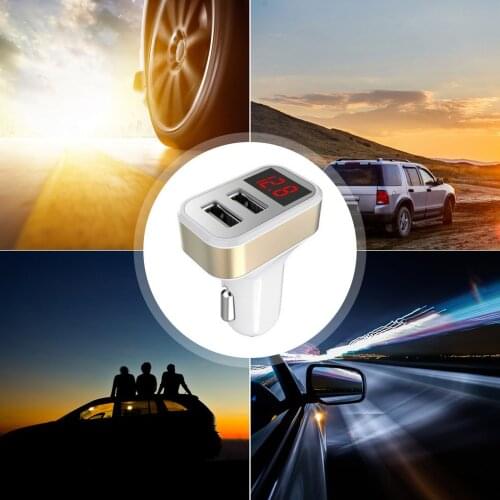 USB Car-Charger with LED Screen Smart Auto for iPhone 7 Samsung Xiaomi Car Mobile Phone chargers Car Charger Adapter Charging