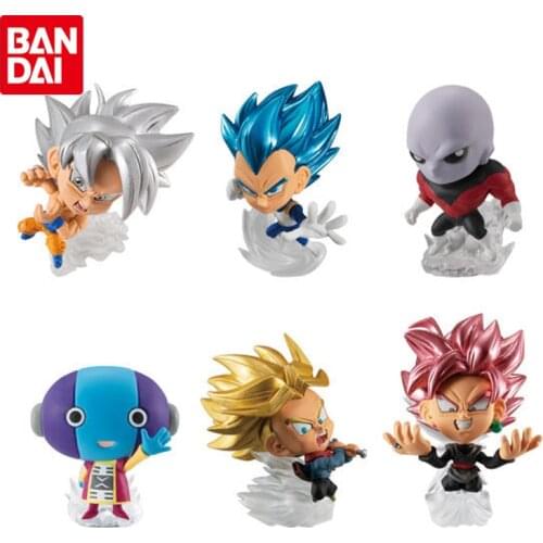Bandai Genuine Gashapon Dragon Ball Super Warrior Series Character Model Dolls Goku Trunks Vegeta IV Jiren Collectible Toys